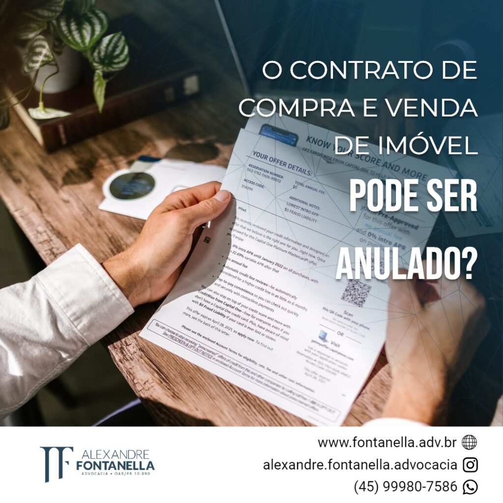 O contrato de compra e venda de imóvel pode ser anulado?