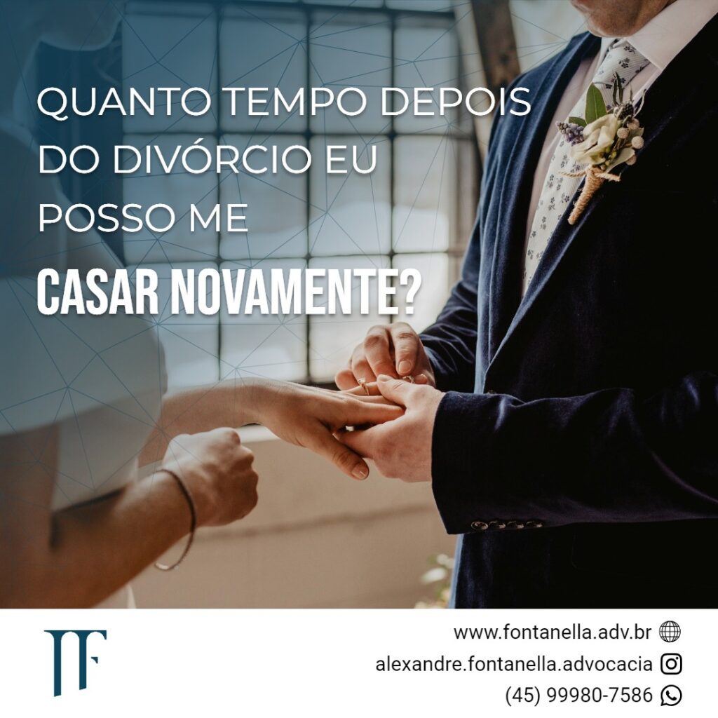 Quanto tempo após o divórcio posso me casar novamente?