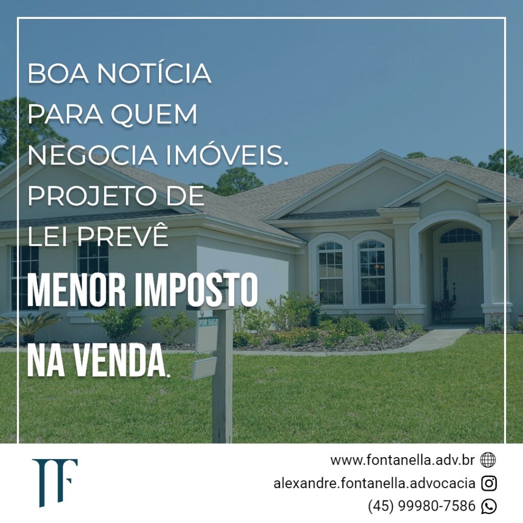 Projeto de Lei Prevê Redução de Imposto na Venda de Imóveis